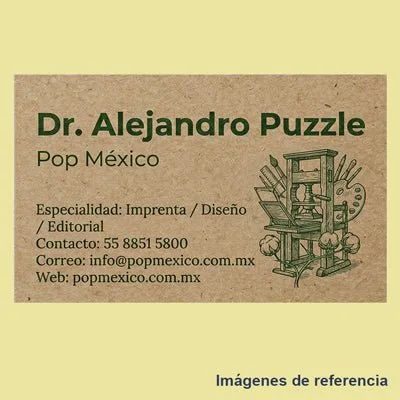 Referencia visual: Tarjeta de apariencia kraft