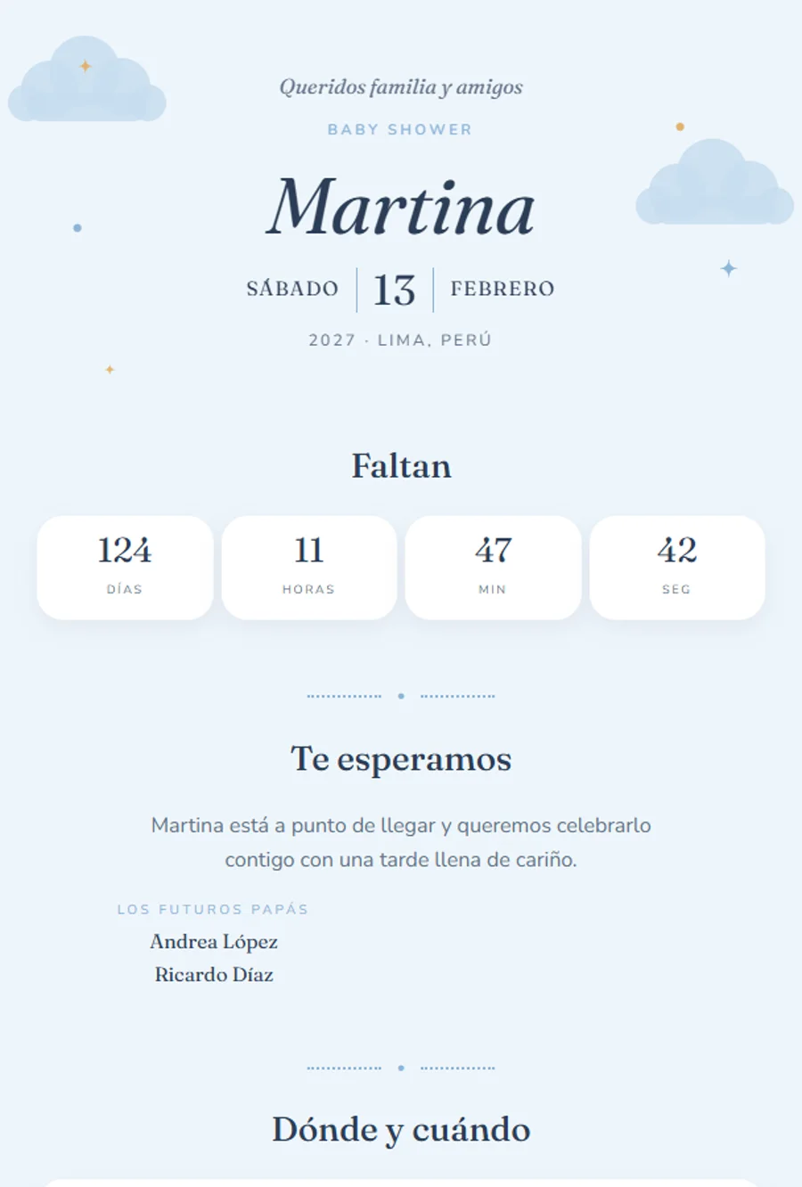 Referencia visual: Nube · baby shower