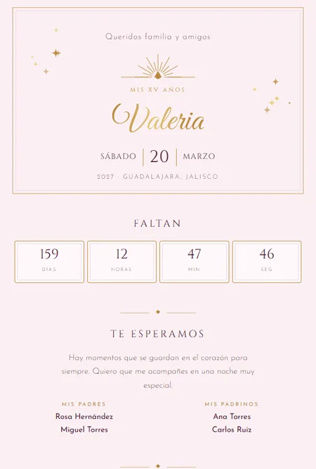 Referencia visual: Gala · XV años